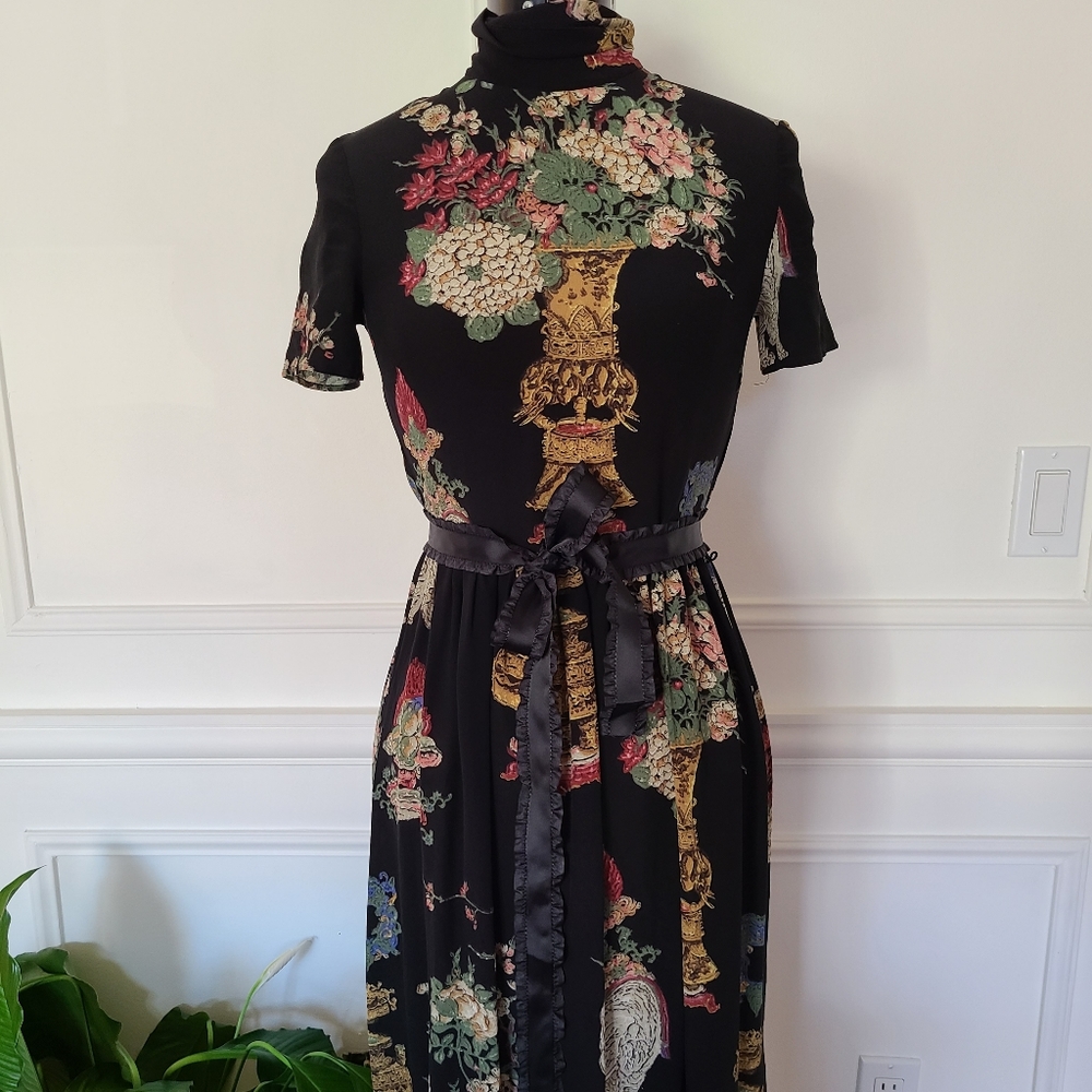 RED Valentino Chinese Lacquer silk dress